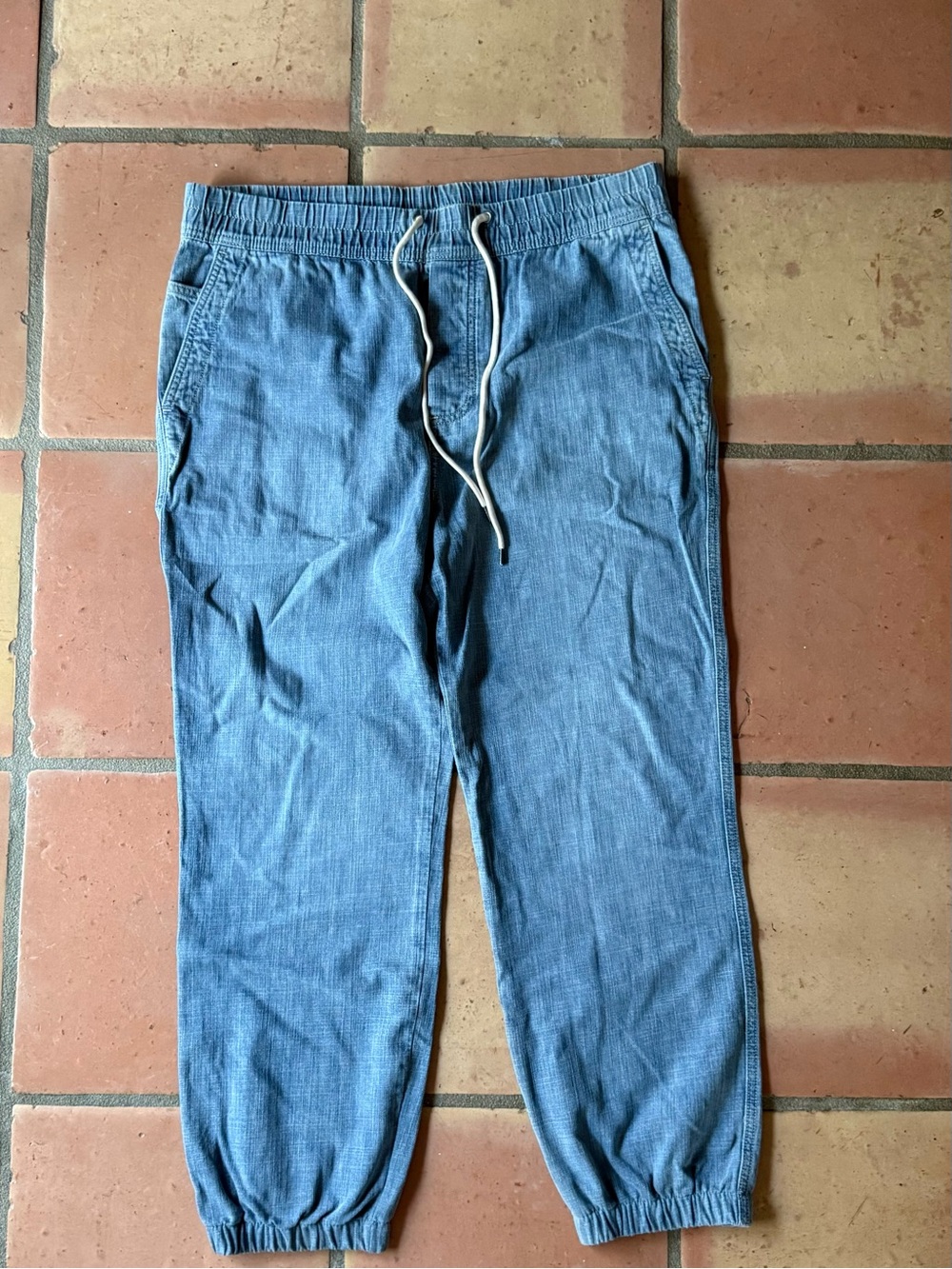 James Perse Custom Men's Blue Drawstring Jogger Pants